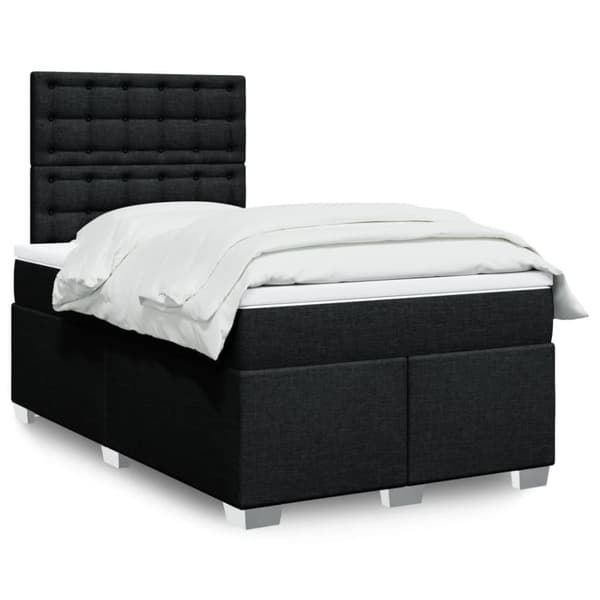 kontinentalseng med madras 120x190 cm stof sort