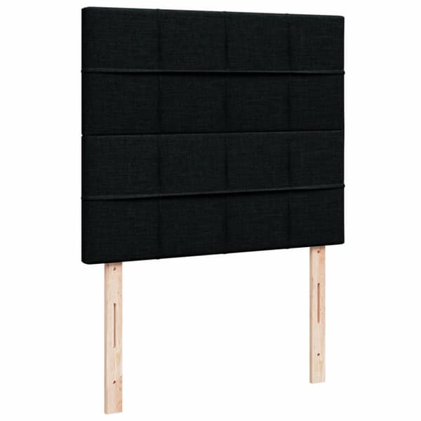 Ramsäng med madrass svart 120x190 cm tyg