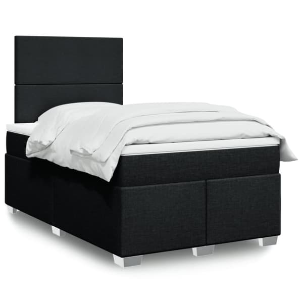 Ramsäng med madrass svart 120x190 cm tyg