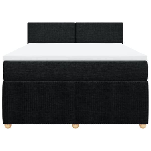 kontinentalseng med madras 140x190 cm stof sort