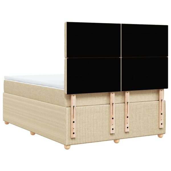 kontinentalseng med madras 160x200 cm stof cremefarvet