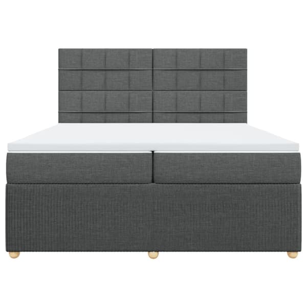 Ramsäng med madrass mörkgrå 200x200 cm tyg
