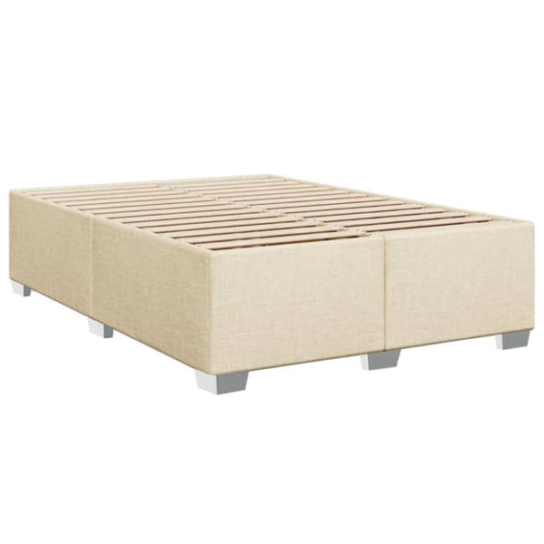 kontinentalseng med madras 140x190 cm stof cremefarvet