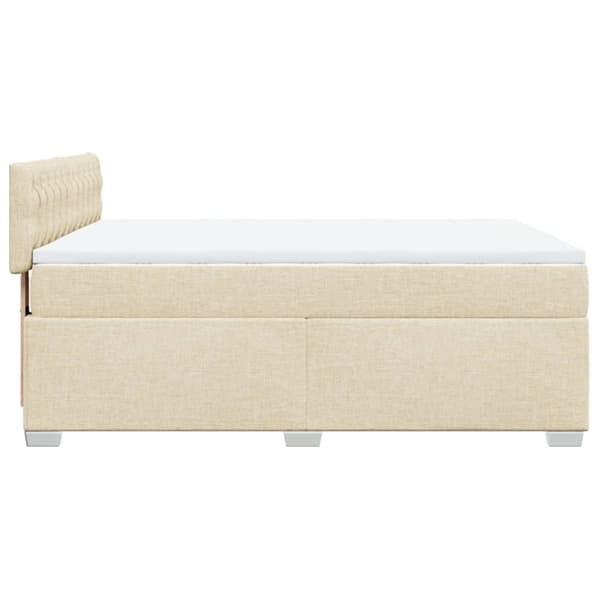 kontinentalseng med madras 140x190 cm stof cremefarvet