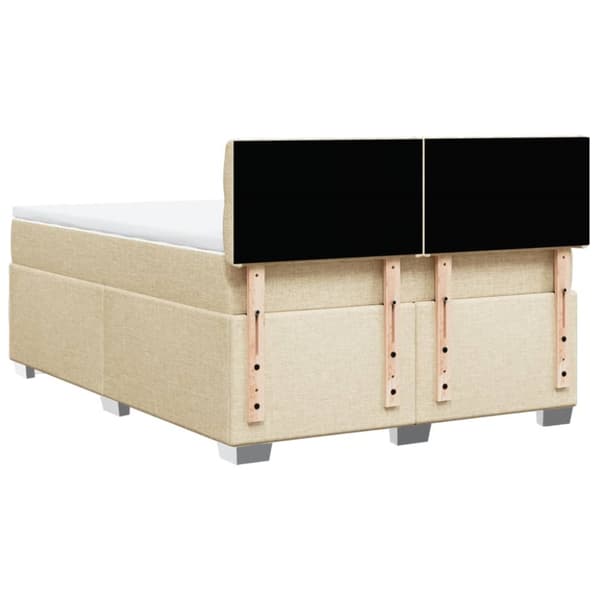 kontinentalseng med madras 140x190 cm stof cremefarvet