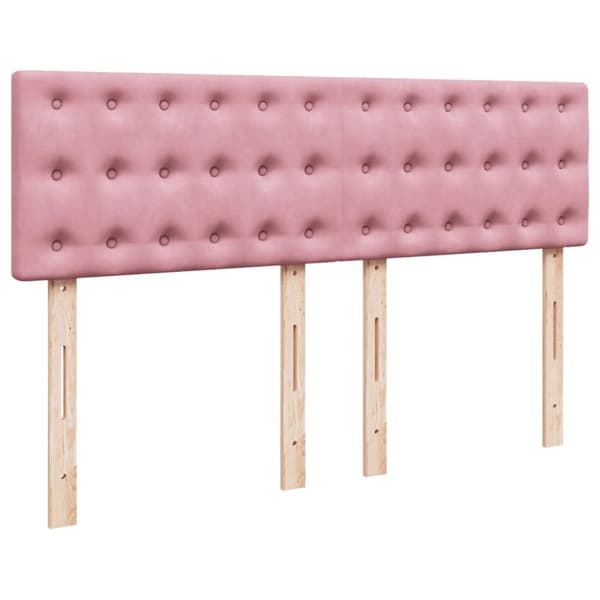 Ramsäng med madrass rosa 160x200 cm sammet