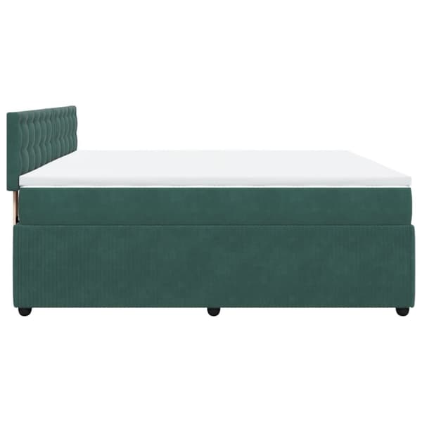 Ramsäng med madrass mörkgrön 200x200 cm sammet
