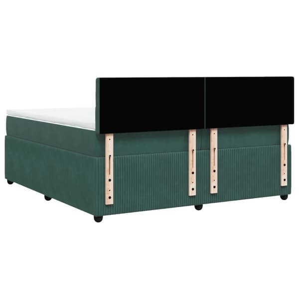 Ramsäng med madrass mörkgrön 200x200 cm sammet