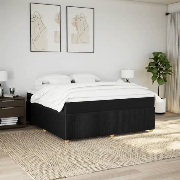kontinentalseng med madras 180x200 cm stof sort