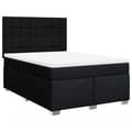 Miniatyrbillede 3 af 10: kontinentalseng med madras 140x200 cm stof sort