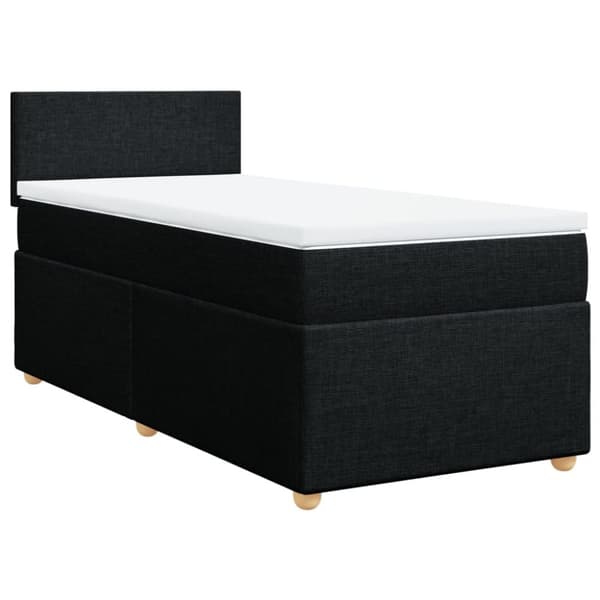 kontinentalseng med madras 90x190 cm stof sort