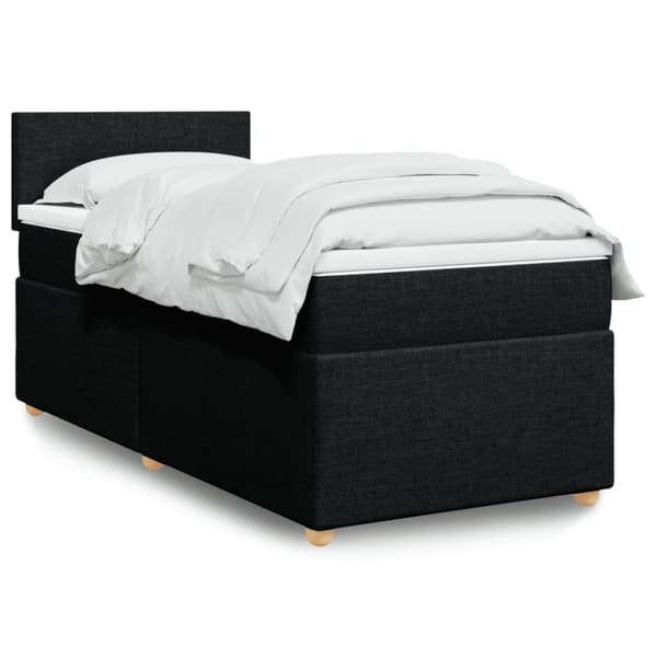 kontinentalseng med madras 90x190 cm stof sort