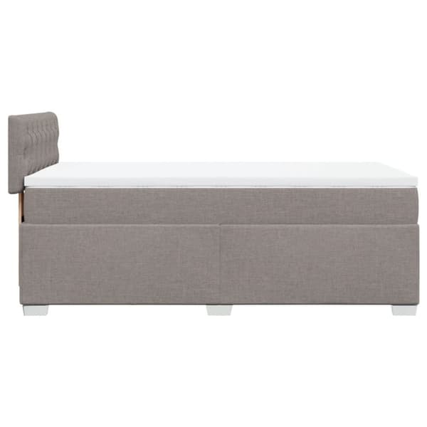 Ramsäng med madrass taupe 80x200 cm tyg