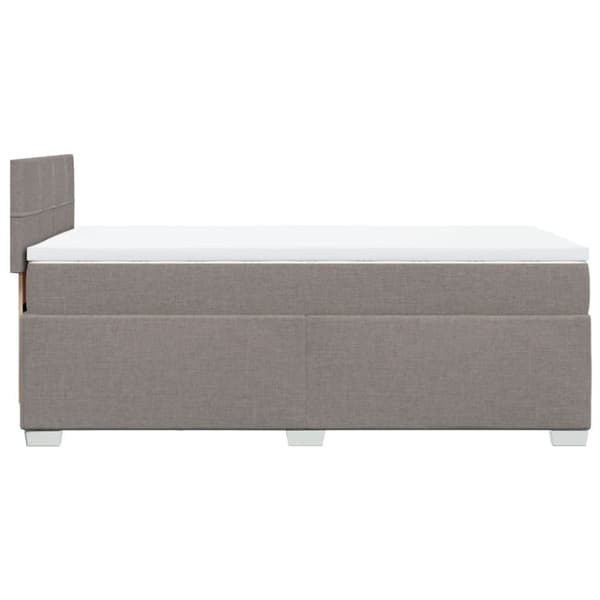 kontinentalseng med madras 90x190 cm stof gråbrun