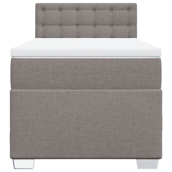 Mannermainen sänky patjalla, taupe, kangas, 100x200 cm