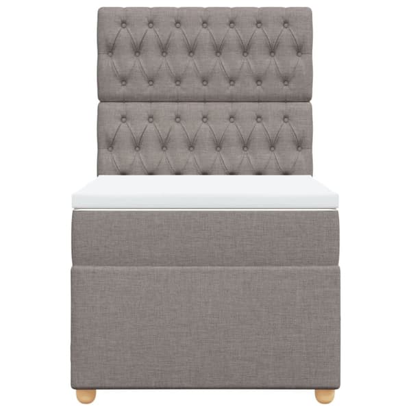 Mannermainen sänky patjalla, taupe, kangas, 90x200 cm