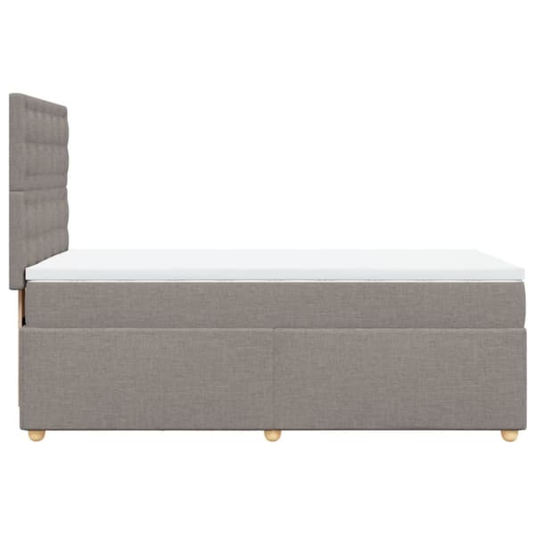 Mannermainen sänky patjalla, taupe, kangas, 90x200 cm