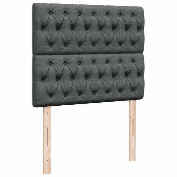 Ramsäng med madrass mörkgrå 120x190 cm tyg