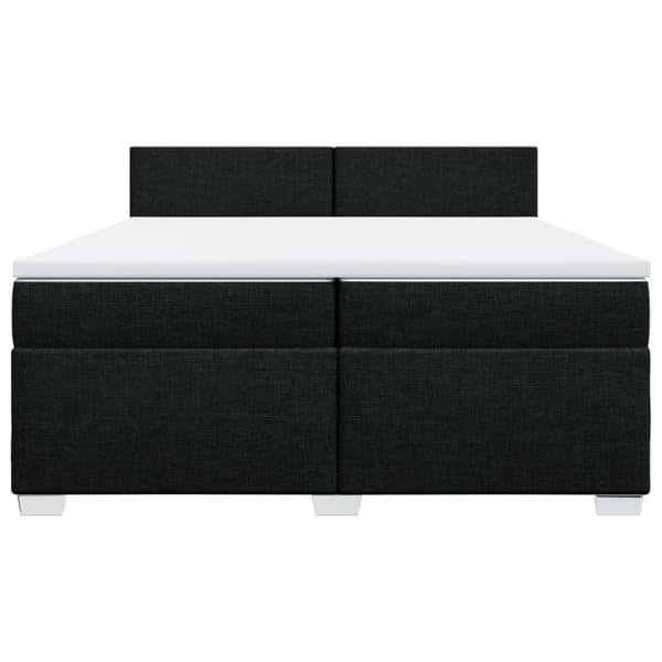 Ramsäng med madrass svart 200x200 cm tyg