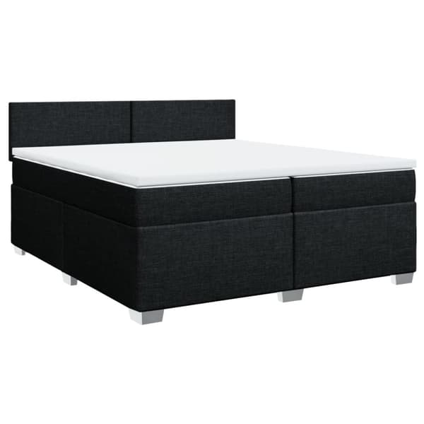 Ramsäng med madrass svart 200x200 cm tyg
