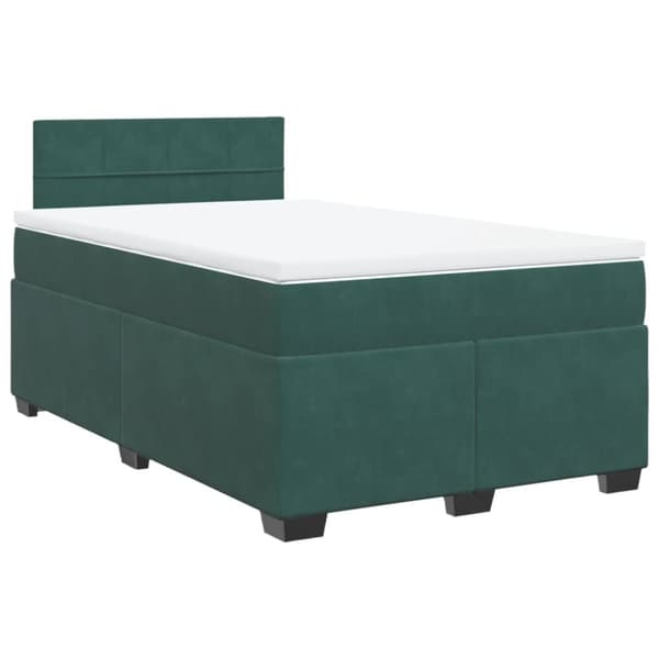 kontinentalseng med madras 120x190 cm velour mørkegrøn