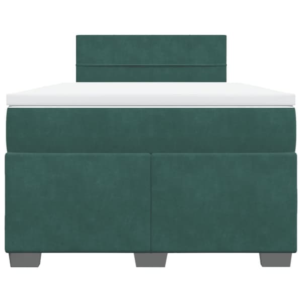 kontinentalseng med madras 120x190 cm velour mørkegrøn
