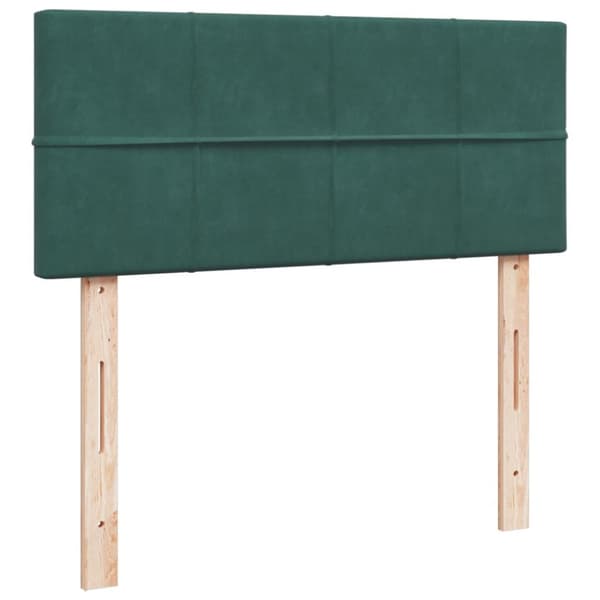 kontinentalseng med madras 120x190 cm velour mørkegrøn