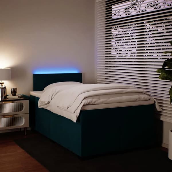 kontinentalseng med madras 120x190 cm velour blå