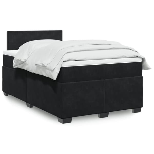 kontinentalseng med madras 120x190 cm velour sort