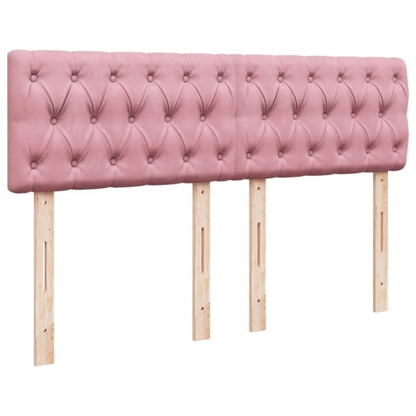 Ramsäng med madrass rosa 160x200 cm sammet