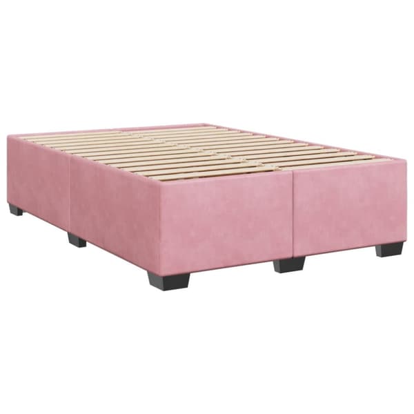 Ramsäng med madrass rosa 160x200 cm sammet