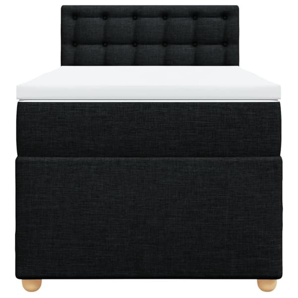 Ramsäng med madrass svart 90x190 cm tyg