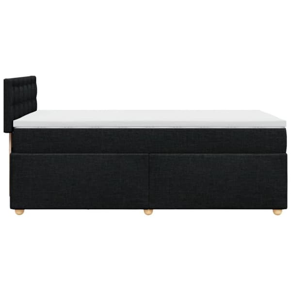 Ramsäng med madrass svart 90x190 cm tyg