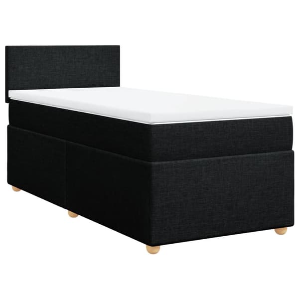 kontinentalseng med madras 90x200 cm stof sort