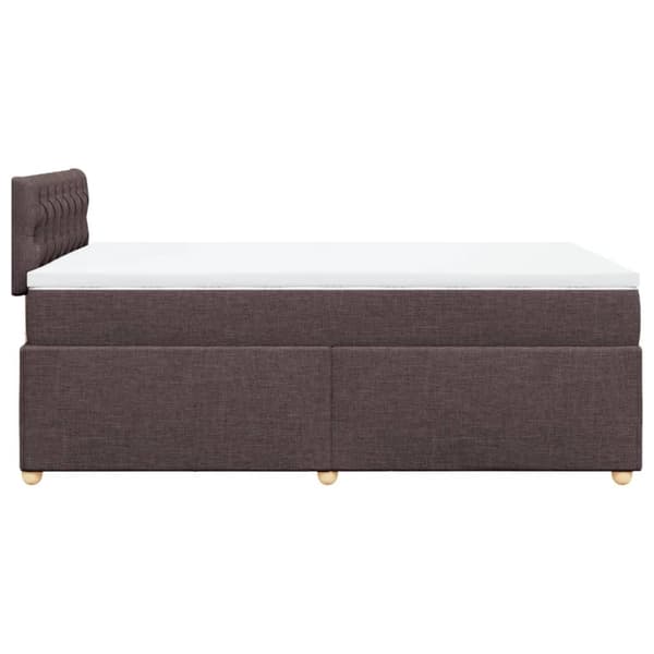 Ramsäng med madrass mörkbrun 120x190 cm tyg