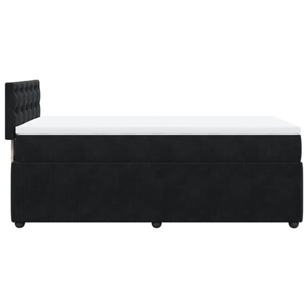 Ramsäng med madrass svart 80x200 cm sammet