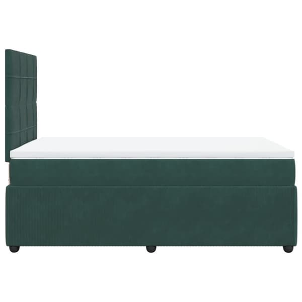 Ramsäng med madrass mörkgrön 120x190 cm sammet