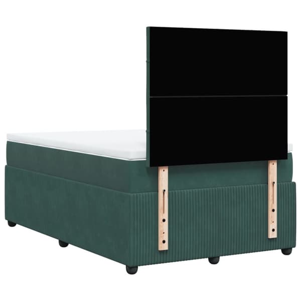 Ramsäng med madrass mörkgrön 120x190 cm sammet