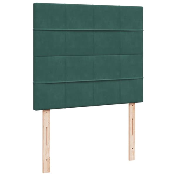 Ramsäng med madrass mörkgrön 120x190 cm sammet