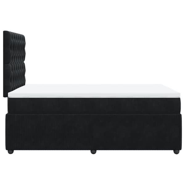 Ramsäng med madrass svart 120x190 cm sammet