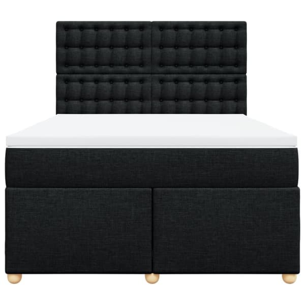 kontinentalseng med madras 140x190 cm stof sort