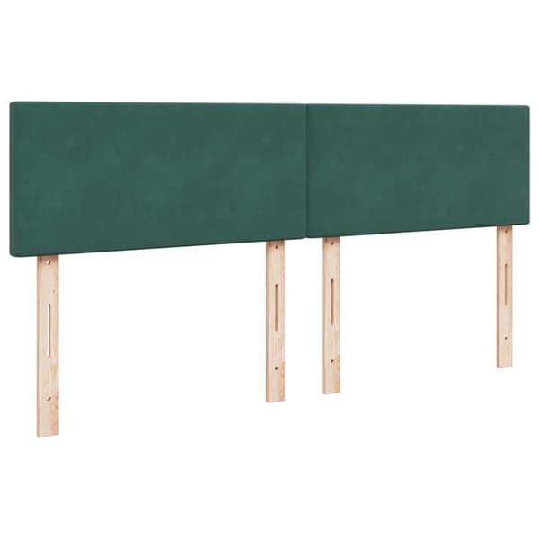 kontinentalseng med madras 200x200 cm fløjl mørkegrøn