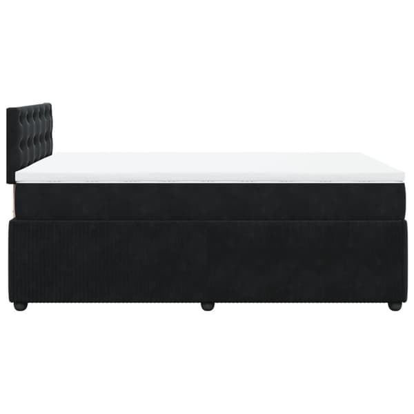 Ramsäng med madrass svart 120x190 cm sammet