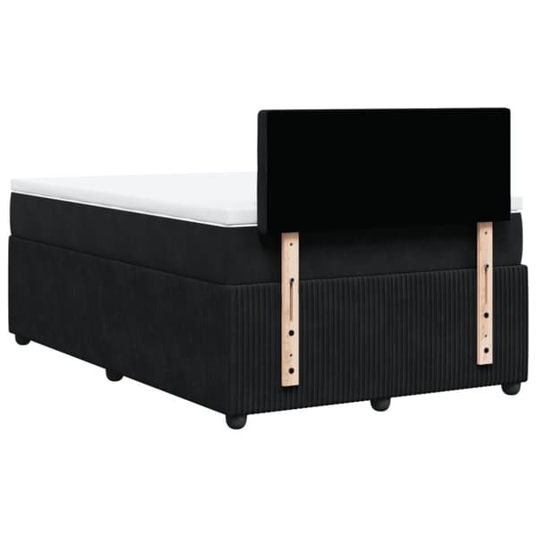 Ramsäng med madrass svart 120x190 cm sammet