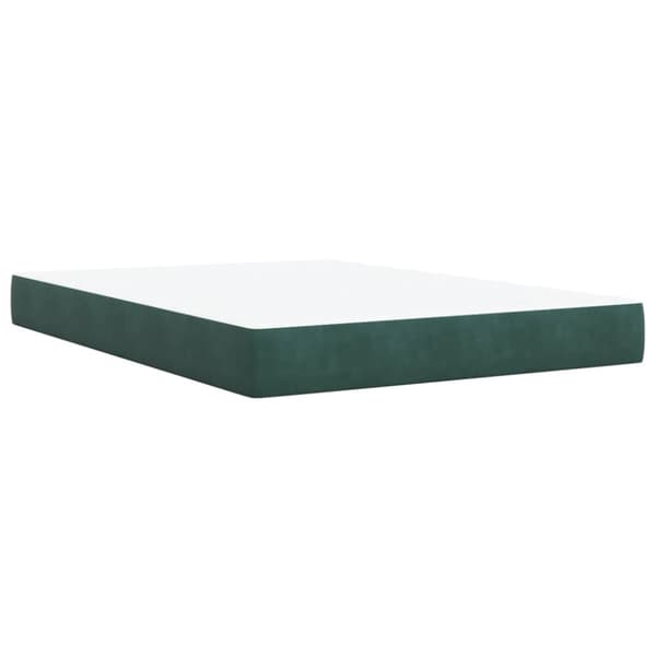 Ramsäng med madrass mörkgrön 140x190 cm sammet