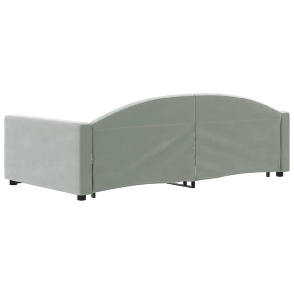 Dagbädd utdragbar ljusgrå 100x200 cm sammet
