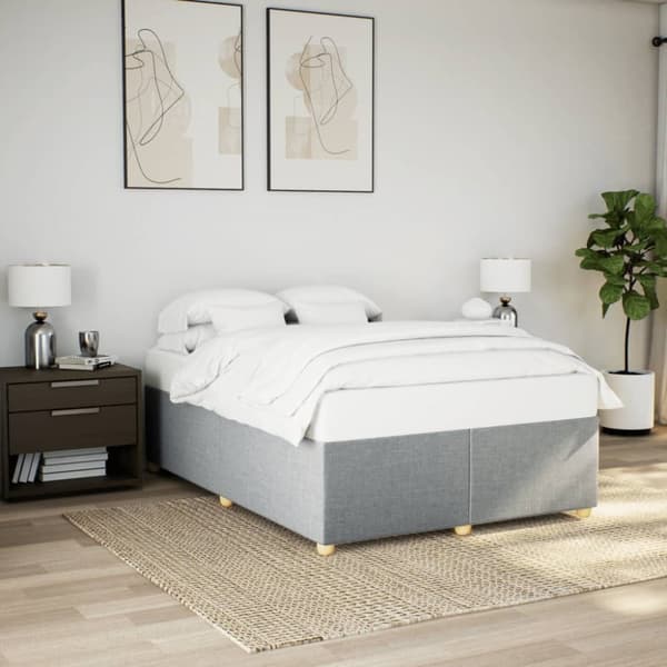 sengeramme uden madras 140x190 cm stof lysegrå