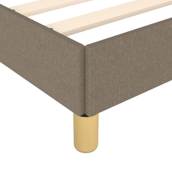 sengeramme med sengegavl 80x200 cm stof gråbrun