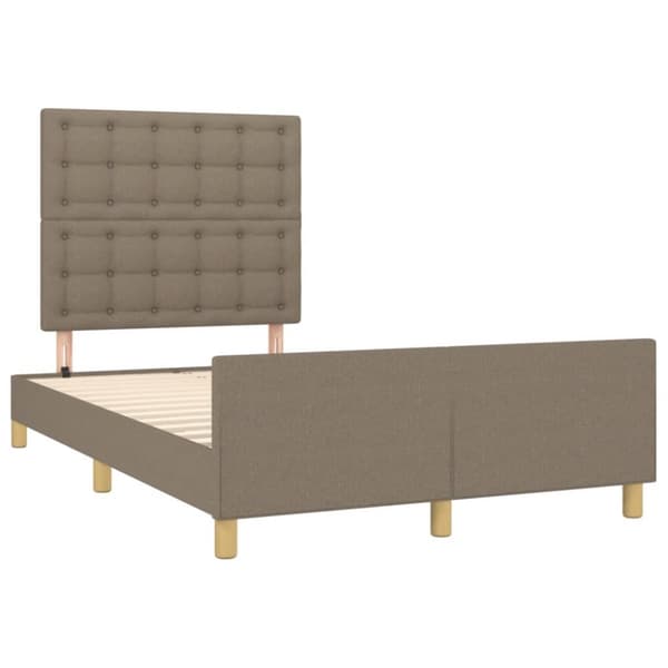 sengeramme med sengegavl 120x200 cm stof gråbrun