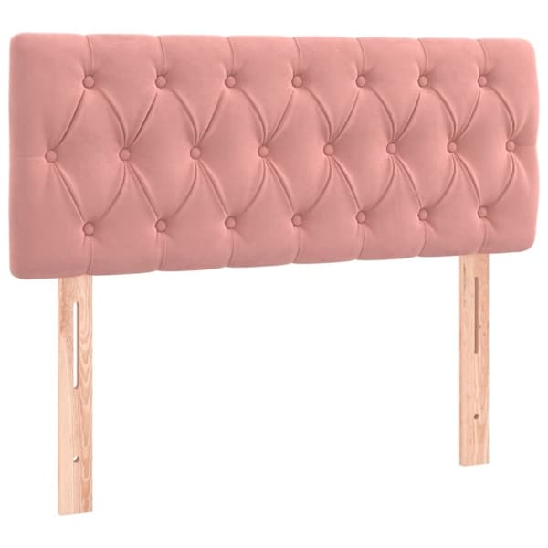 kontinentalseng med madras 90x190 cm fløjl pink